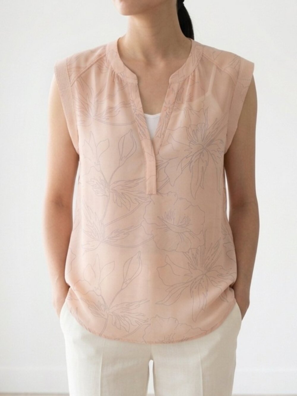 Banana Republic Heritage Collection floral print sheer blouse - XS